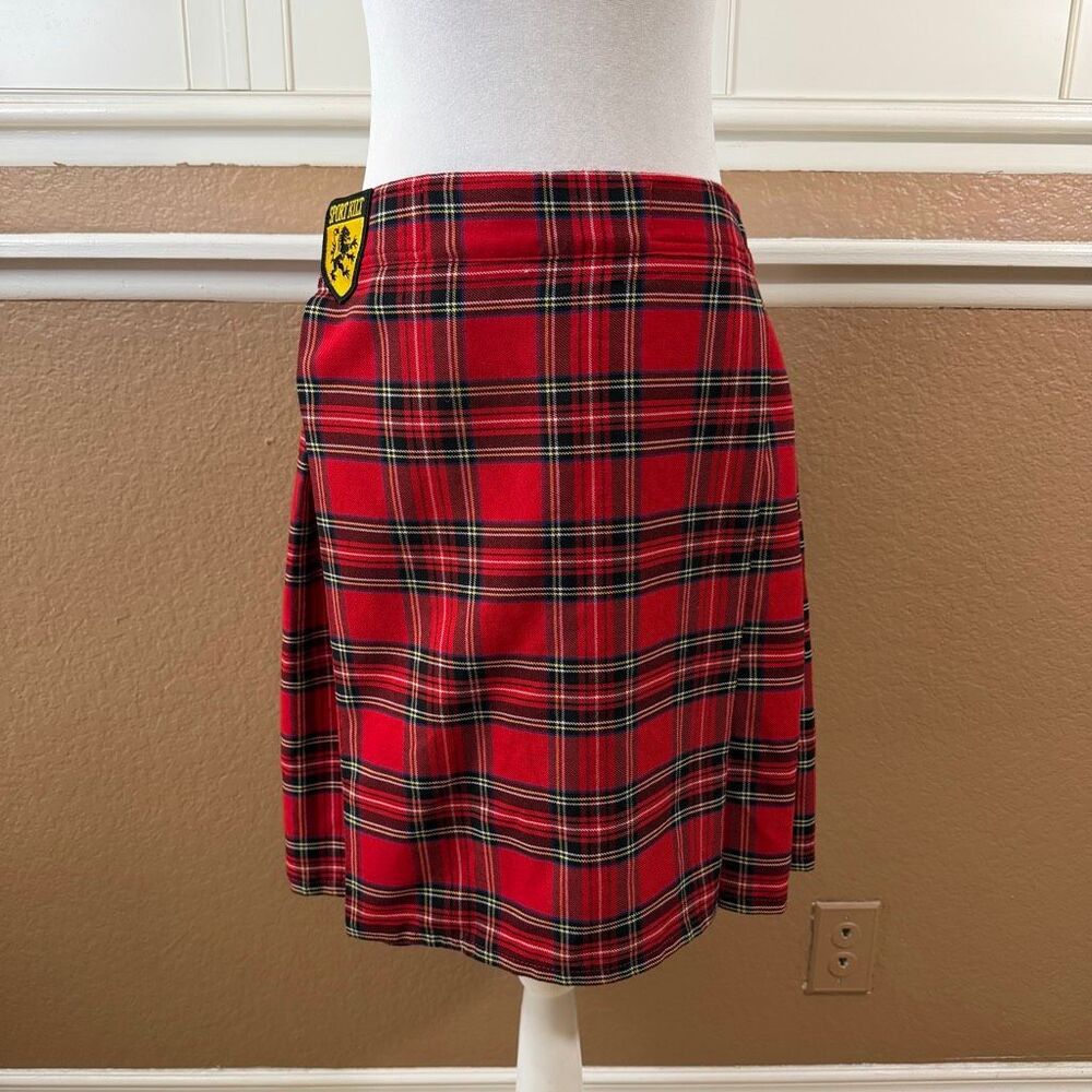 Sport Kilt Stuart Royal Women’s Red Wrap Around Sports Kilt Skirt Tartan Sz M